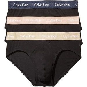 Calvin Klein Cotton Stretch Hip Briefs Mens 2XL 44-46 Black Classic Fit 3 Pack